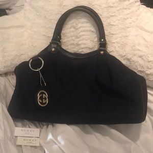 Gucci Black Canvas Sukey Tote